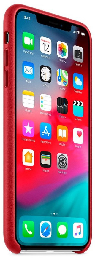 Чехол оригинальный Apple для iPhone Xs Max (кожа, красный)