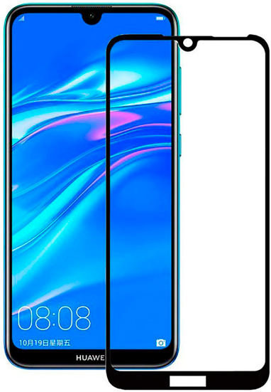 Защитное стекло RED LINE "Full Glue" для Huawei Y7 2019 черная рамка