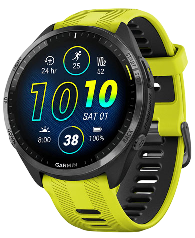 Garmin Forerunner 965 47 мм (черный корпус/черно-желтый ремешок)