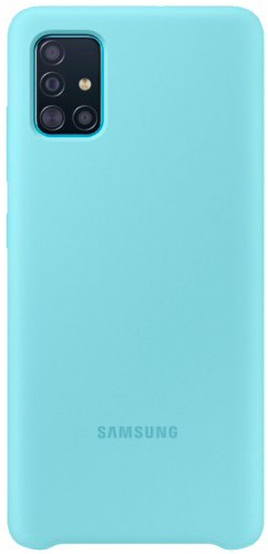 Чехол-накладка Silicone Cover для Samsung A51 (голубой)