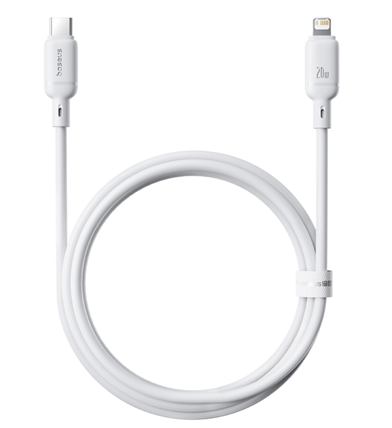 Baseus Silky Series Fast Charging Cable Type-C - Lighting 20W 1м (белый)