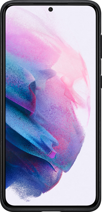 Чехол-накладка Leather Cover для Samsung S21+ (черный) Чехол-накладка Leather Cover для Samsung S21+ (черный)