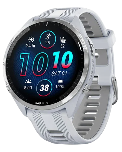 Garmin Forerunner 965 47 мм (белый корпус/бело-серый ремешок)