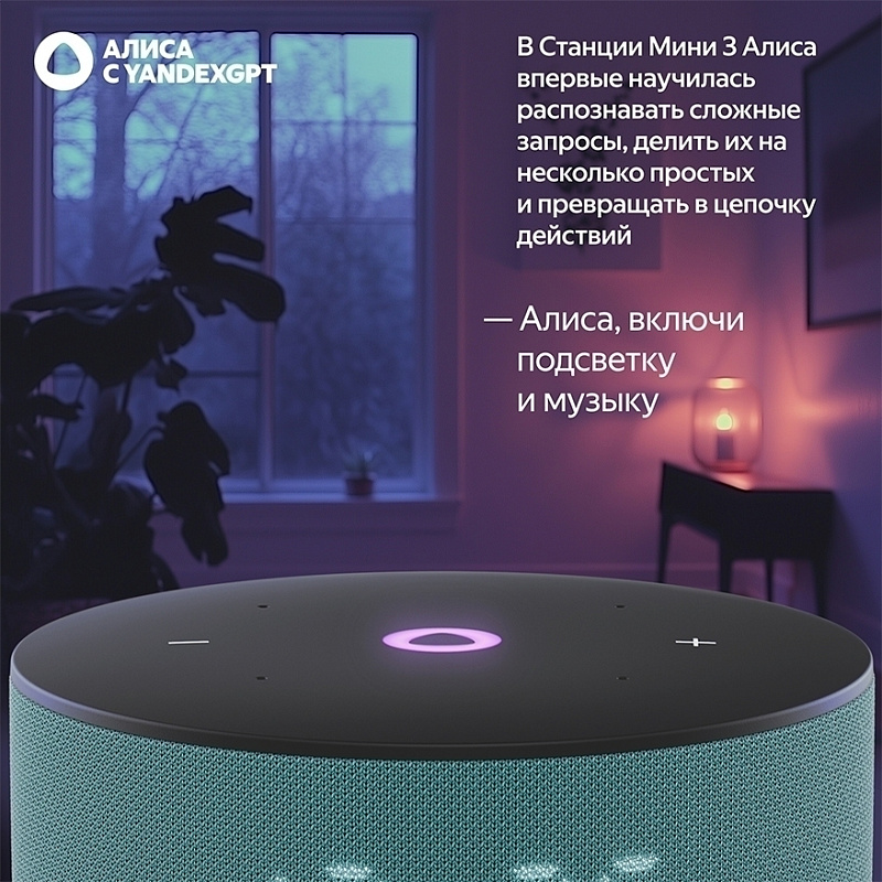 Новая Яндекс. Станция Мини 3 (бирюзовый) фото 5 Новая Яндекс. Станция Мини 3 (бирюзовый) фото 5