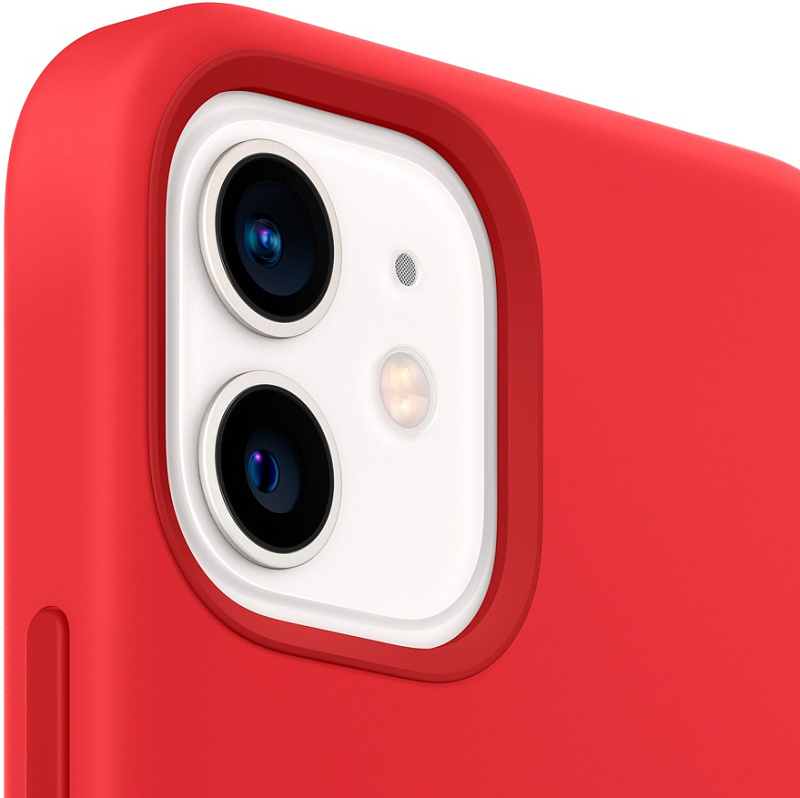 Чехол Apple для iPhone 12/12 Pro Silicone Case with MagSafe (черный) фото 2 Чехол Apple для iPhone 12/12 Pro Silicone Case with MagSafe (красный) фото 2