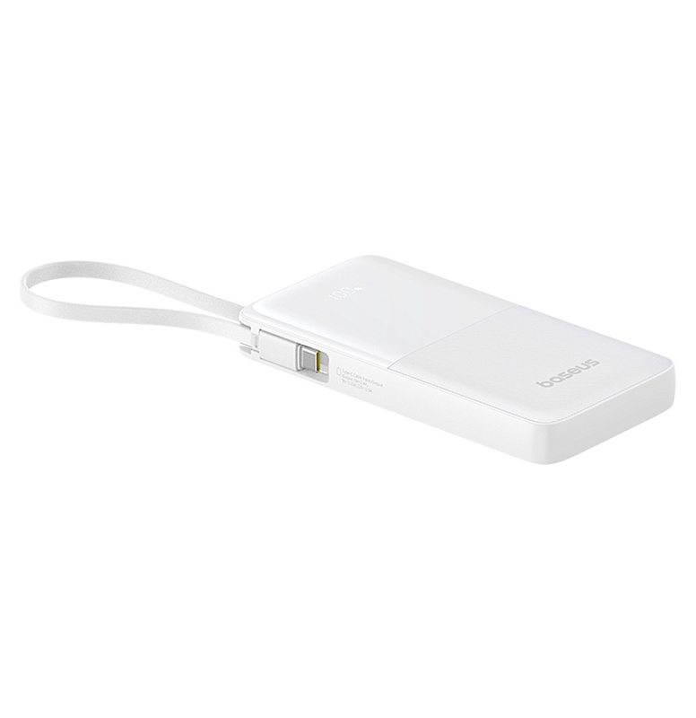 Baseus Bipow 2 Digital Display Power Bank 10000mah 20W с кабелем USB-C (белый) фото 2