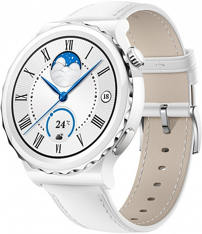Смарт-часы Huawei Watch GT 3 Pro 43 мм (белый/кожа)