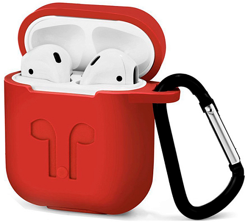 Чехол и шнурок Bingo для наушников Apple AirPods, красный Чехол и шнурок Bingo для наушников Apple AirPods, красный
