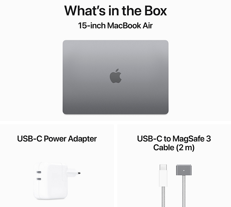Apple Macbook Air 15" M3 2024 (MRYM3) 8/256GB (серый космос) фото 4 Apple Macbook Air 15" M3 2024 (MRYM3) 8/256GB (серый космос) фото 4