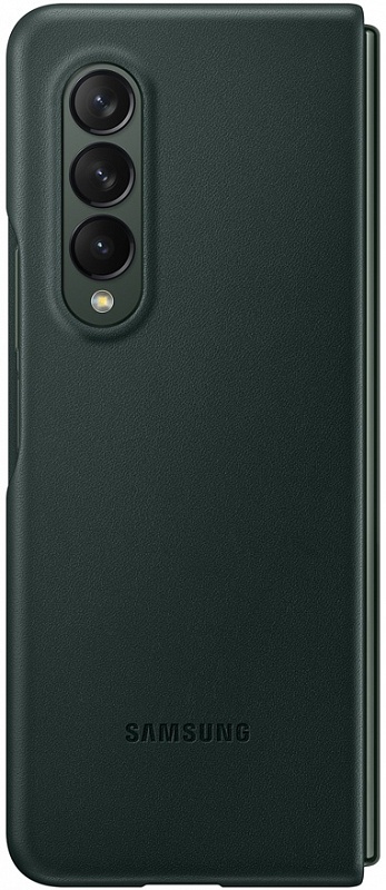 Leather Cover для Samsung Z Fold3 (темно-зеленый) фото 4