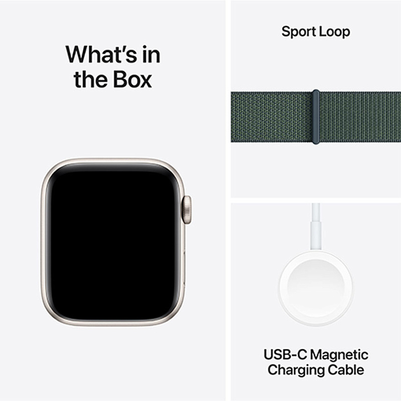 Apple Watch SE 2024 44 мм (сияющая звезда / зеленый нейлон) фото 2 Apple Watch SE 2024 44 мм (сияющая звезда / зеленый нейлон) фото 2
