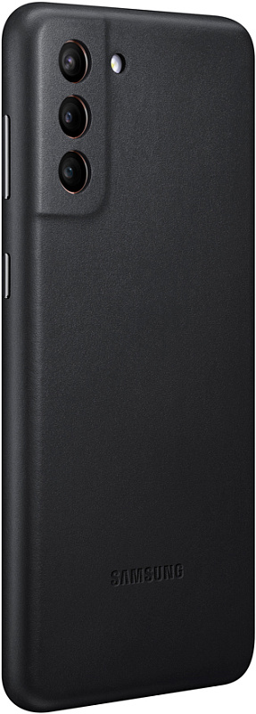 Чехол-накладка Leather Cover для Samsung S21+ (черный) фото 1 Чехол-накладка Leather Cover для Samsung S21+ (черный) фото 1