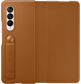 Leather Flip Cover для Samsung Z Fold3 (песчано-бежевый)