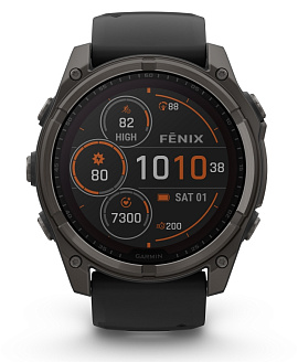 Garmin Fenix 8 AMOLED Sapphire Solar 51 мм (титановый корпус/неоново-серый ремешок)