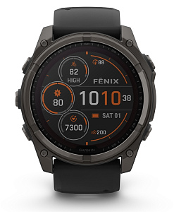 Garmin Fenix 8 AMOLED Sapphire Solar 51 мм (титановый корпус/неоново-серый ремешок)