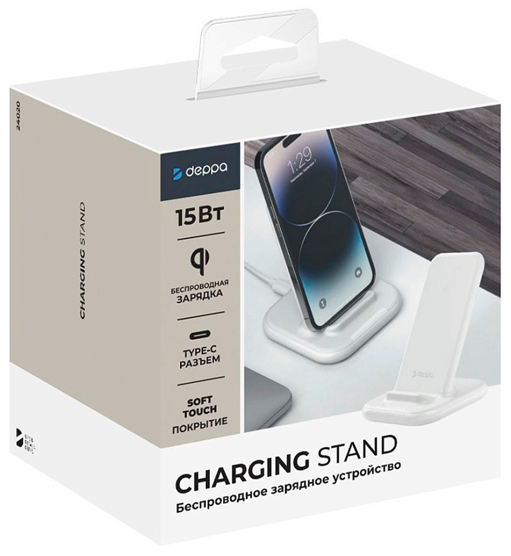 Deppa QI Fast Charge 15W, белый фото 1 Deppa QI Fast Charge 15W, белый фото 1