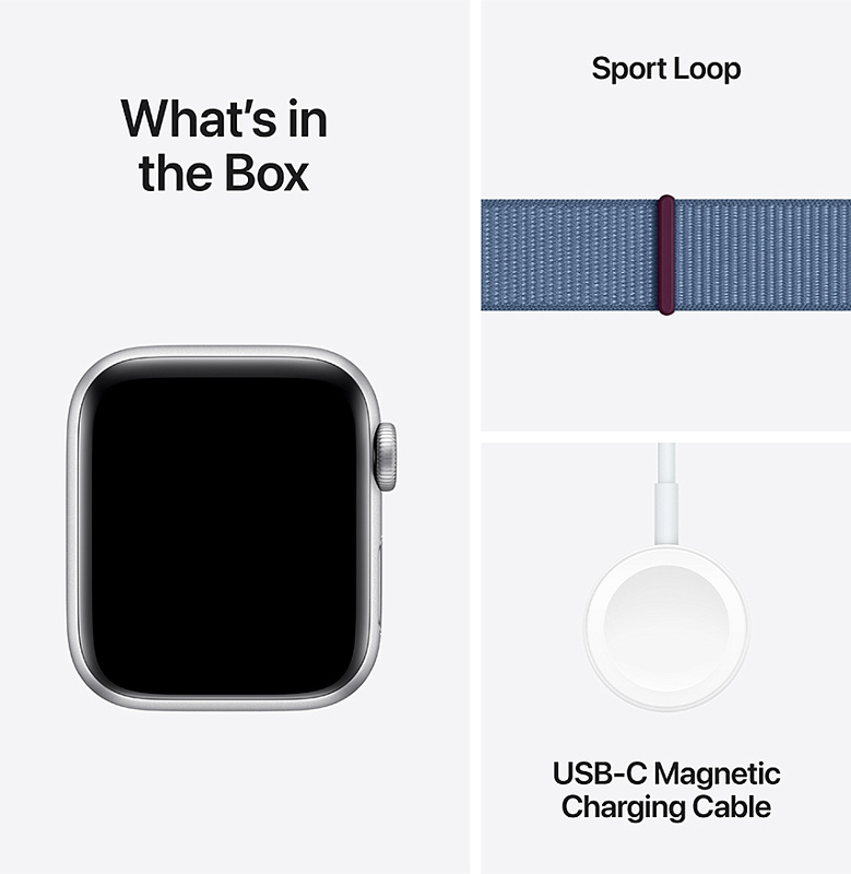 Apple Watch SE 2024 40 мм (серебро,синий нейлон) фото 2 Apple Watch SE 2024 40 мм (серебро,синий нейлон) фото 2