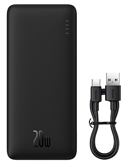 Baseus Airpow Power Bank 20000mAh 20W с кабелем USB-C (черный)