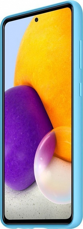 Чехол-накладка Silicone Cover для Samsung A72 (синий) фото 2