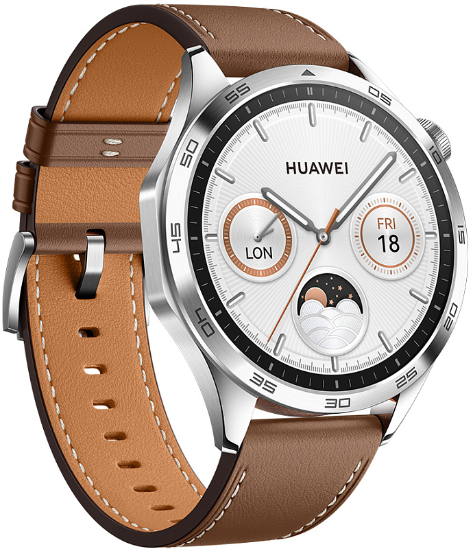 Huawei Watch GT 4 46 мм кожа (коричневый) фото 1 Huawei Watch GT 4 46 мм кожа (коричневый) фото 1