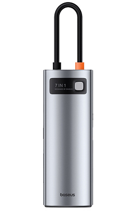 Baseus Metal Gleam Series 7-Port Multifunctional Type-C (серый)