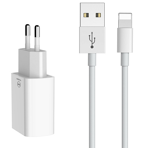 McDodo CH-6721 2 USB-A Charger(EU) + Type-C Cable 1м (белый)