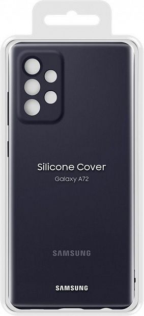 Чехол-накладка Silicone Cover для Samsung A72 (черный) фото 6