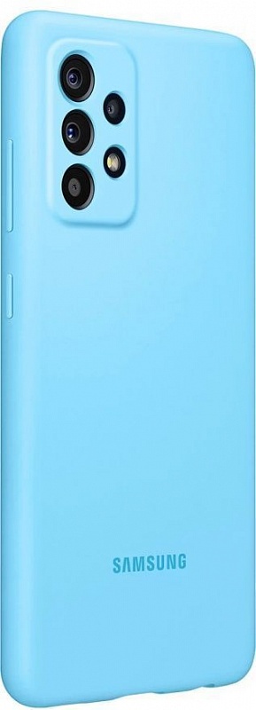 Чехол-накладка Silicone Cover для Samsung A52 (синий) фото 3