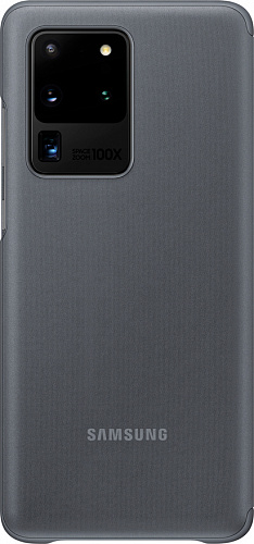 Smart Clear View Cover для Samsung S20 Ultra (серый)