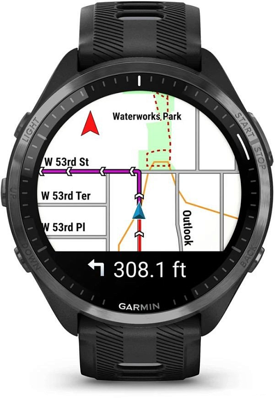 Garmin Forerunner 965 47 мм (черный корпус/черно-серый ремешок) фото 1 Garmin Forerunner 965 47 мм (черный корпус/черно-серый ремешок) фото 1