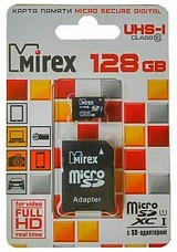 Карта памяти MicroSDHC Mirex 128 GB UHS-I