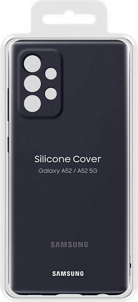 Чехол-накладка Silicone Cover для Samsung A52 (черный) фото 6