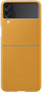 Чехол-накладка Leather Cover для Samsung Z-Flip 3 (горчичный)