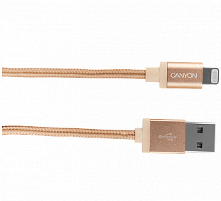 Canyon CNS-MFIC3GO USB - Lightning MFI (золотой) фото 1