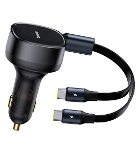 Baseus Enjoyment Retractable Dual C 33W (черный)