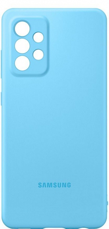 Чехол-накладка Silicone Cover для Samsung A52 (синий) фото 4