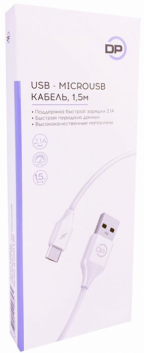 Data-кабель Digitalpart Micro-USB 1,5м (белый)