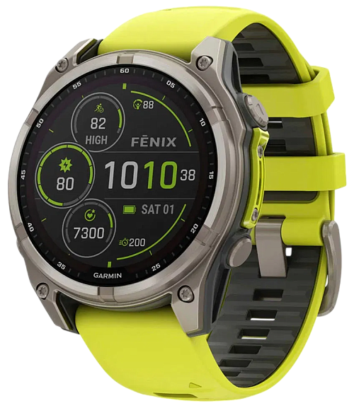 Garmin Fenix 8 AMOLED Sapphire Solar 51 мм (титановый корпус/неоново-серый ремешок) Garmin Fenix 8 AMOLED Sapphire Solar 51 мм (титановый корпус/неоново-серый ремешок)