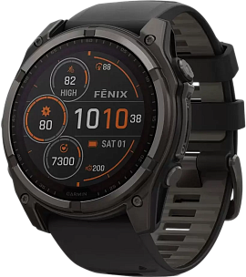 Garmin Fenix 8 AMOLED Sapphire Solar 51 мм (титановый корпус/неоново-серый ремешок)