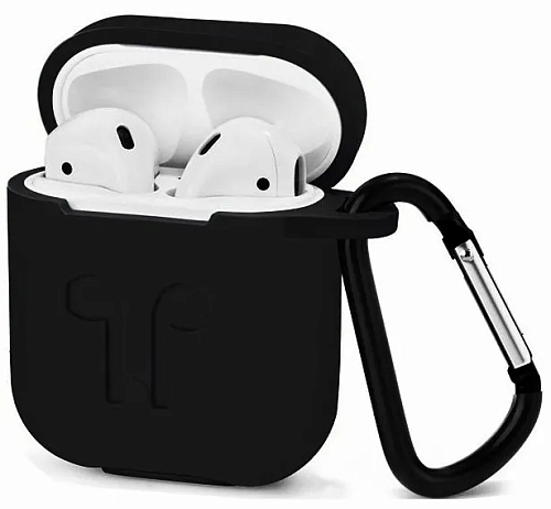 Чехол и шнурок Bingo для наушников Apple AirPods, черный