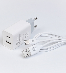 Digitalpart WC-321 2.4A USB + USB-C, белый