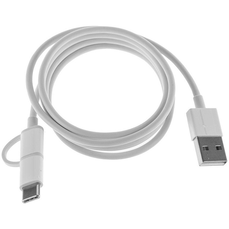 Xiaomi Mi 2-in-1 Micro USB to Type-C 1м (белый) фото 2 Xiaomi Mi 2-in-1 Micro USB to Type-C 1м (белый) фото 2