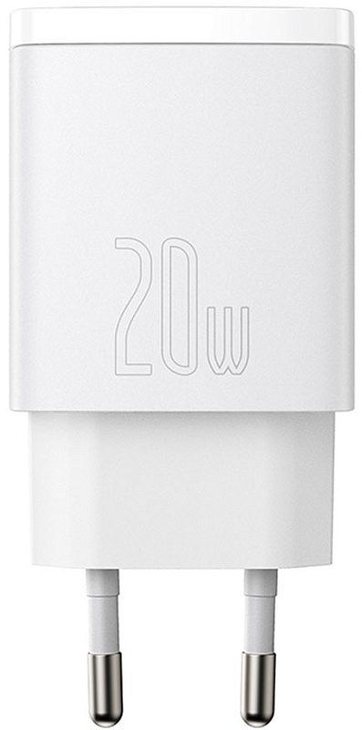 Baseus Compact Quick Charger USB+Type-C 20W (белый) фото 1 Baseus Compact Quick Charger USB+Type-C 20W (белый) фото 1