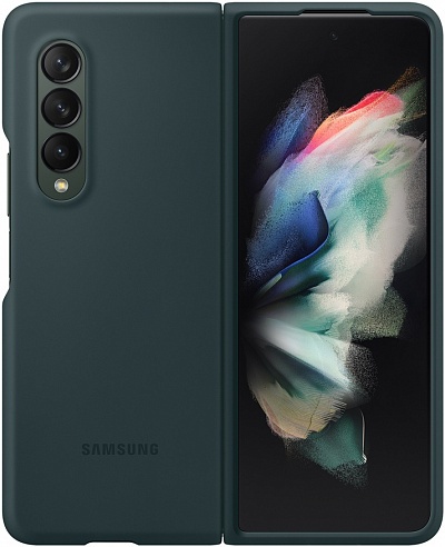 Чехол-накладка Silicone Cover для Samsung Z Fold3 (темно-зеленый)