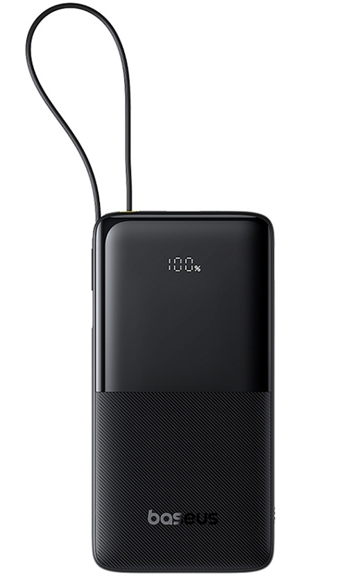 Baseus Bipow 2 Digital Display Power Bank 10000mah 20W с кабелем USB-C (черный)