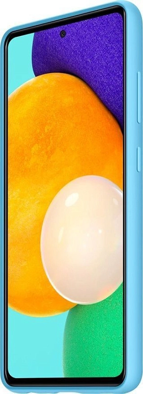 Чехол-накладка Silicone Cover для Samsung A52 (синий) фото 2