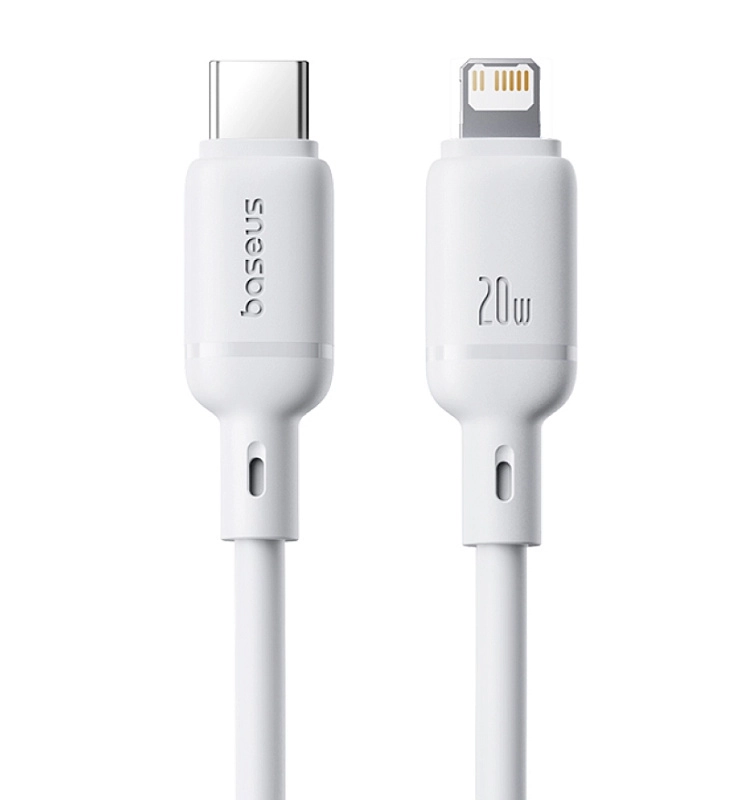 Baseus Silky Series Fast Charging Cable Type-C - Lighting 20W 1м (белый) фото 1