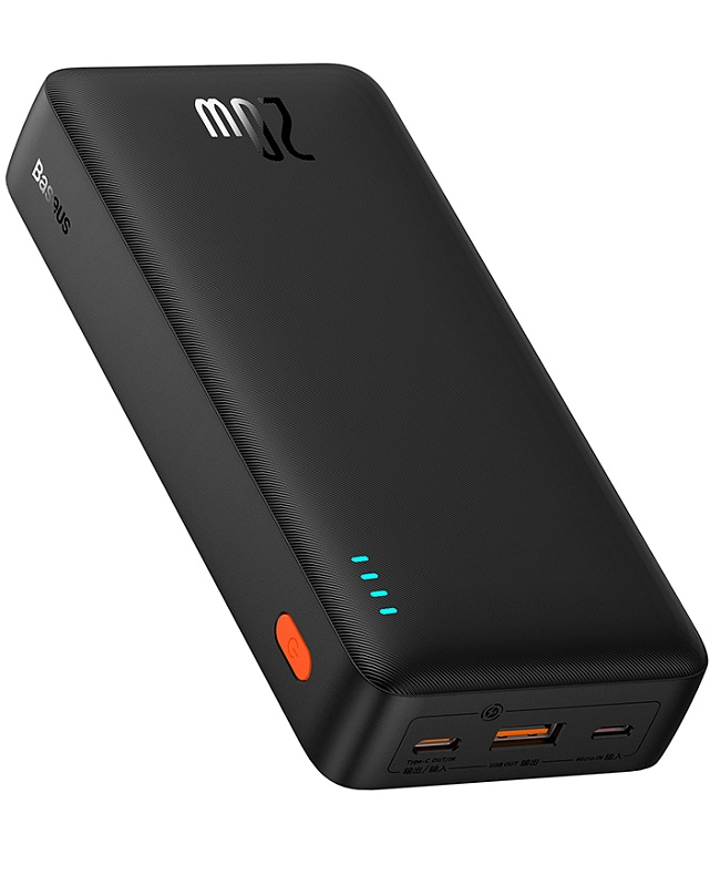 Baseus Airpow Power Bank 20000mAh 20W с кабелем USB-C (черный) фото 1 Baseus Airpow Power Bank 20000mAh 20W с кабелем USB-C (черный) фото 1