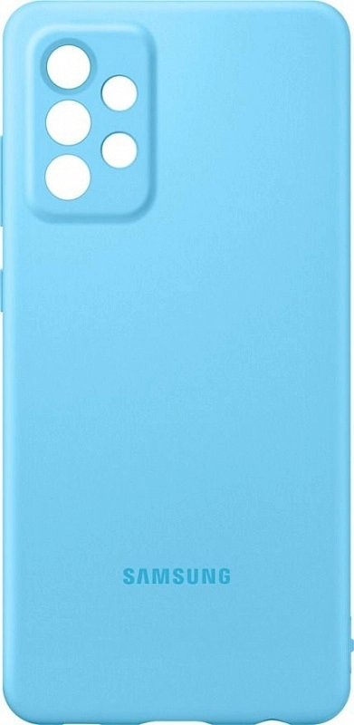 Чехол-накладка Silicone Cover для Samsung A72 (синий) фото 4