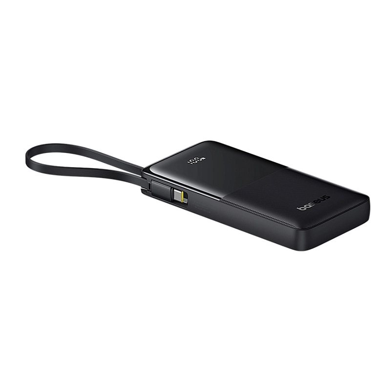 Baseus Bipow 2 Digital Display Power Bank 10000mah 20W с кабелем USB-C (черный) фото 2 Baseus Bipow 2 Digital Display Power Bank 10000mah 20W с кабелем USB-C (черный) фото 2